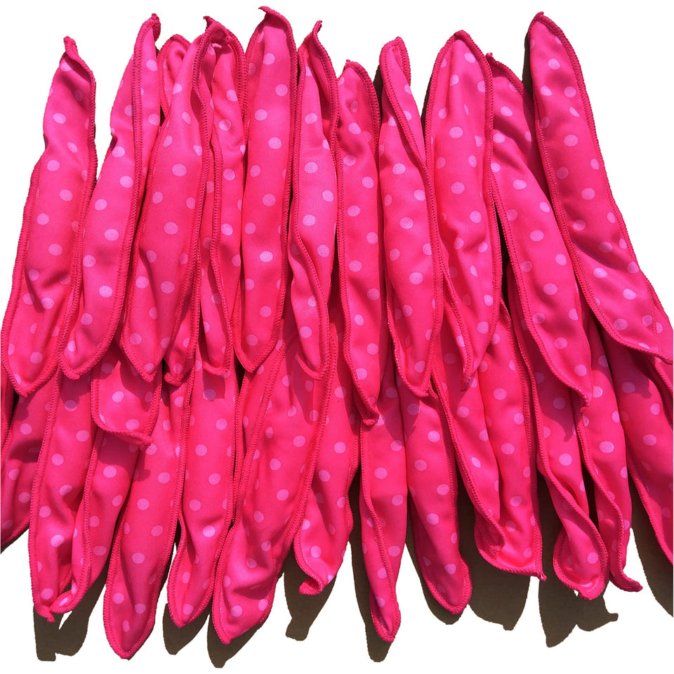 Aimin Hair front packaging showing 30 pink satin foam curlers for easy styling