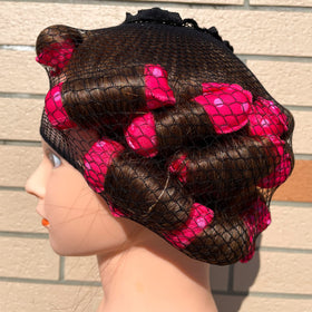 Aimin Hair curlers beside a ruler showing scale and suitability for long hair