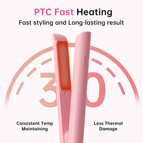 AIMSEE creating curls with the mini iron showing versatile styling benefit