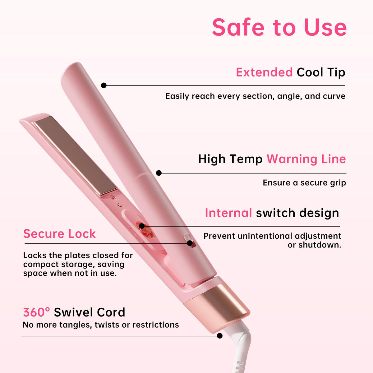 AIMSEE temperature controls close-up showing quick heat selection benefit