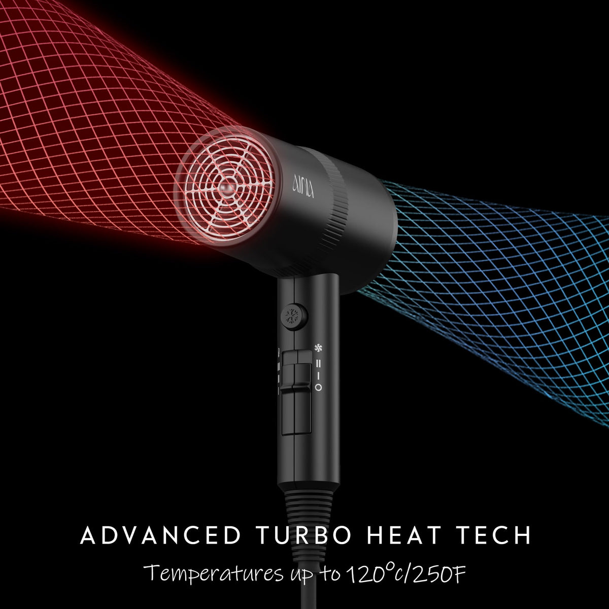 AINA concentrator nozzle attached to dryer for precise straightening and sleek finishes