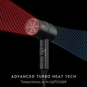 AINA concentrator nozzle attached to dryer for precise straightening and sleek finishes
