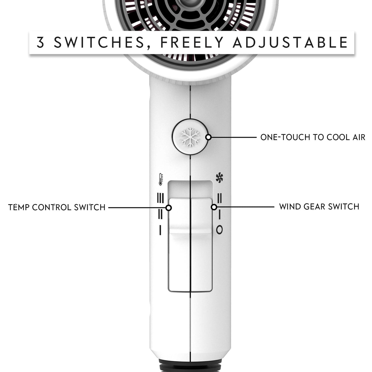 AINA concentrator nozzle delivering precise airflow for sleek styling