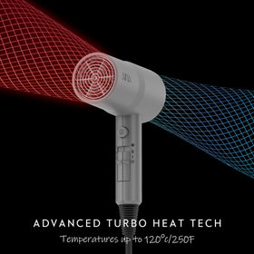 AINA hair dryer finger diffuser in use adding volume and preserving curls