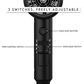AINA Vader Black with concentrator attachment focused airflow for smooth results
