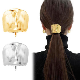 Ainvhh front view showing gold and silver ponytail cuffs, polished look