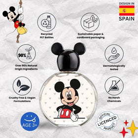 AIR-VAL INTERNATIONAL close-up of the Mickey Mouse bottle highlighting clear glass