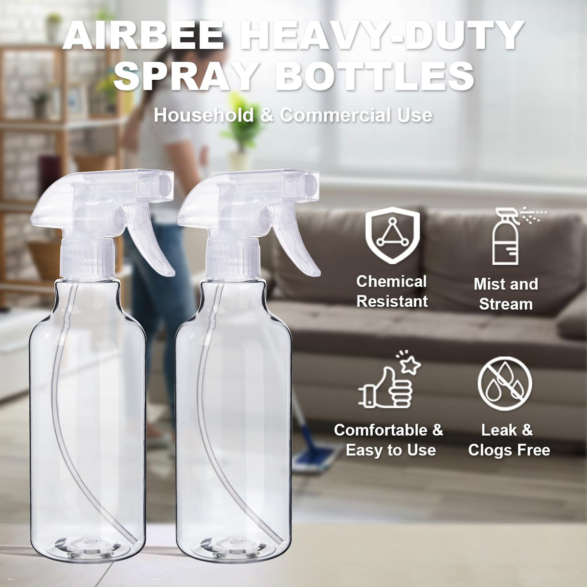 airbee bottle held in hand to show scale, portable convenient size