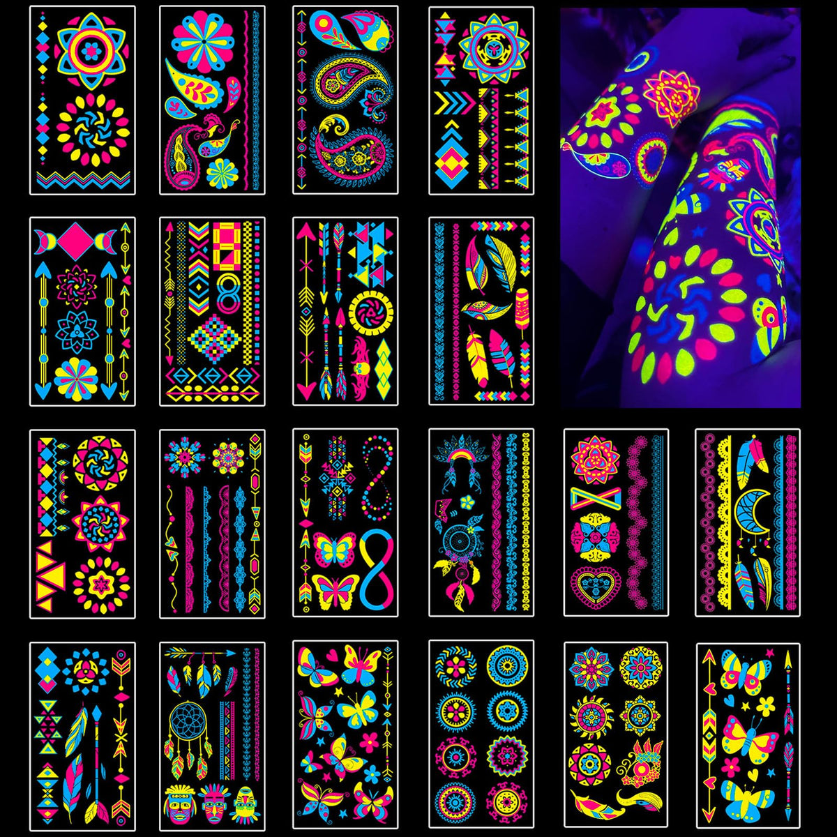 AIRNOGO front packaging showing 20 sheets and neon designs, ideal for parties