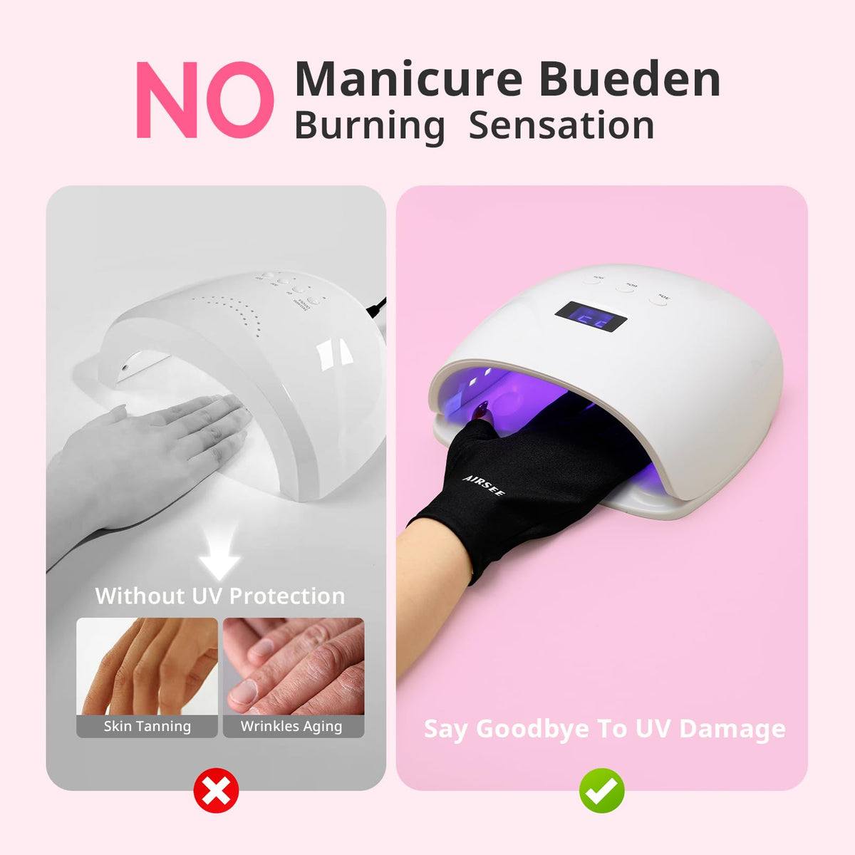 AIRSEE finger detail with extended sections protecting finger skin