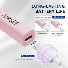AIRSEE held in hand showing handheld use for precise nail decoration