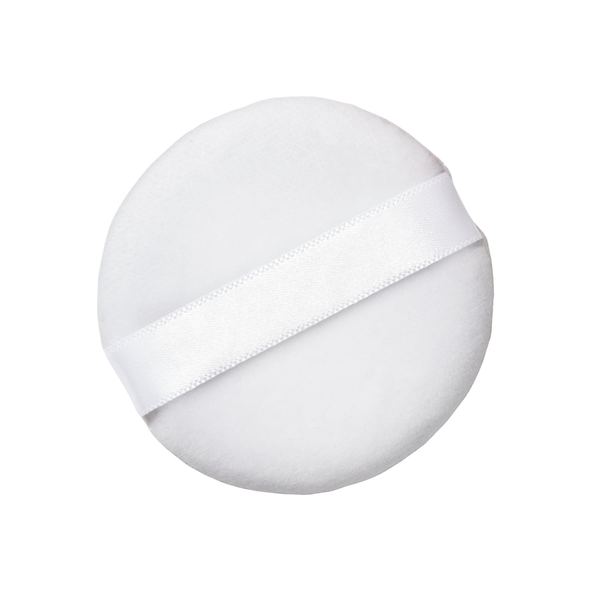 Airspun application with powder puff pressed to skin for buildable coverage
