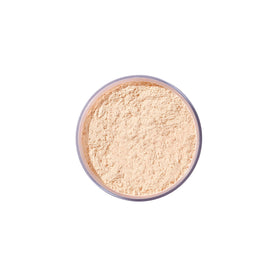 Airspun texture close-up highlighting microspun particles that blur imperfections