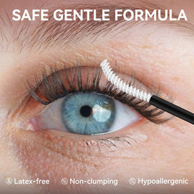 AiryCute glue drying clear on lash band showing invisible finish benefit