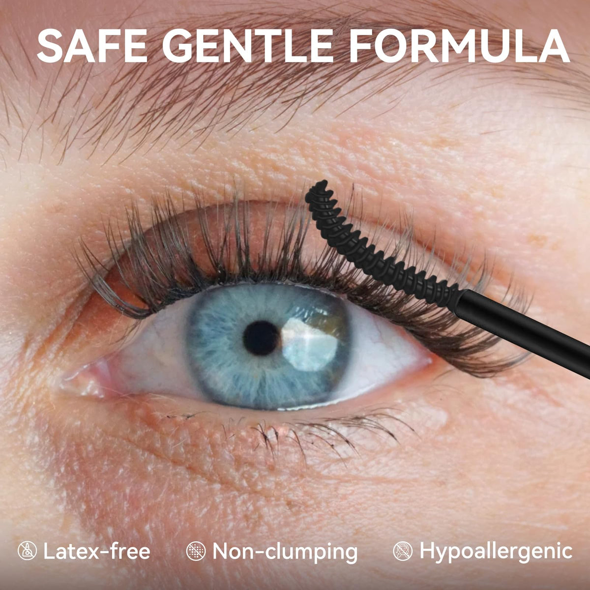 Applying cluster lash with AiryCute on fingertips, demonstrates easy DIY placement and control