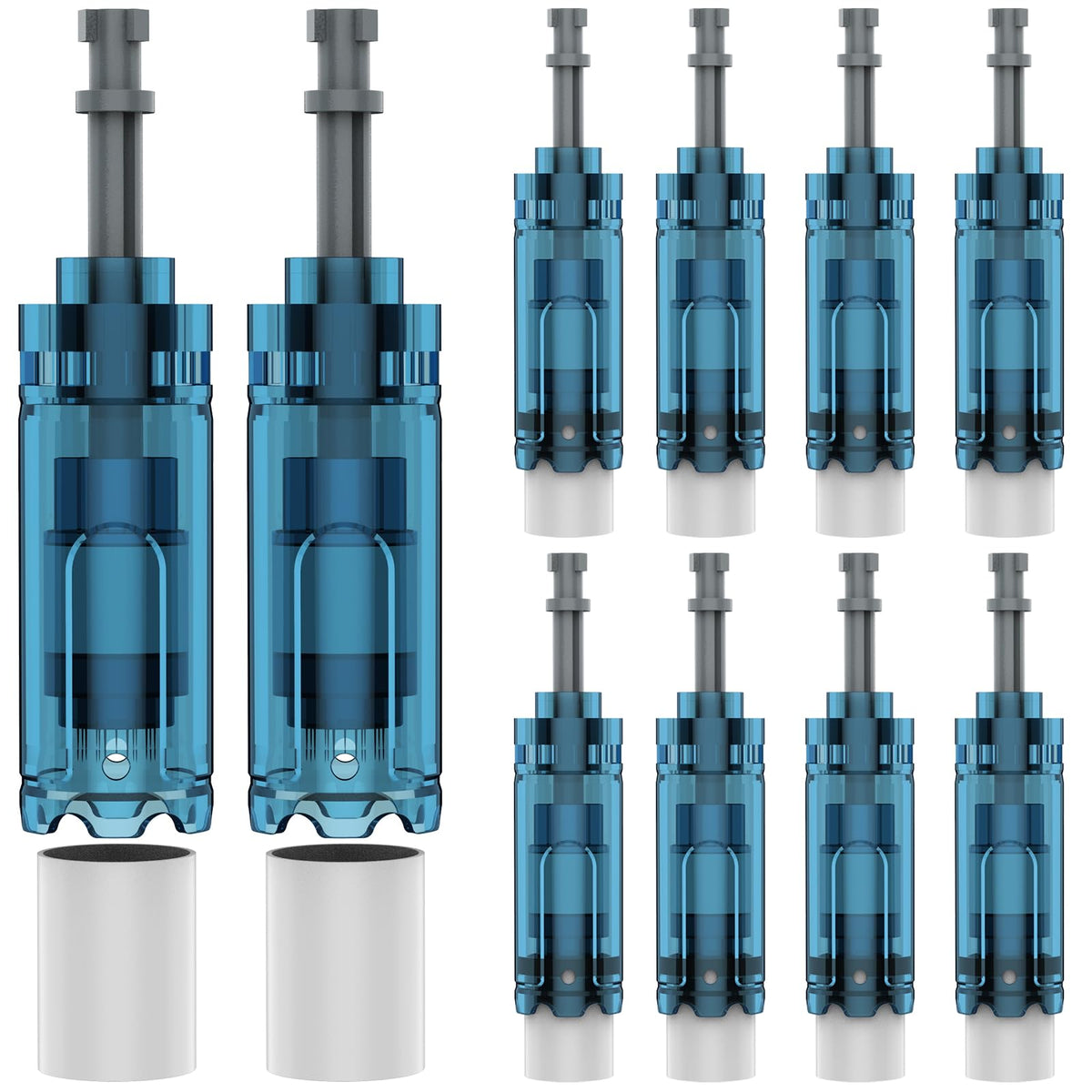 Aiscool front packaging showing 12 cartridges and easy storage benefit