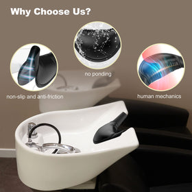 AISEELY in-use salon shot with client washing hair for ergonomic support
