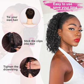AISI BEAUTY model wearing high curly ponytail for polished event-ready style