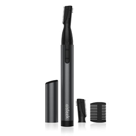 aisleek front packaging showing compact precision trimmer and branding benefits