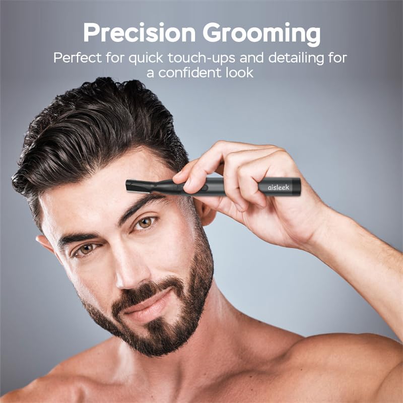 aisleek trimming a neckline and sideburns for tidy facial edges