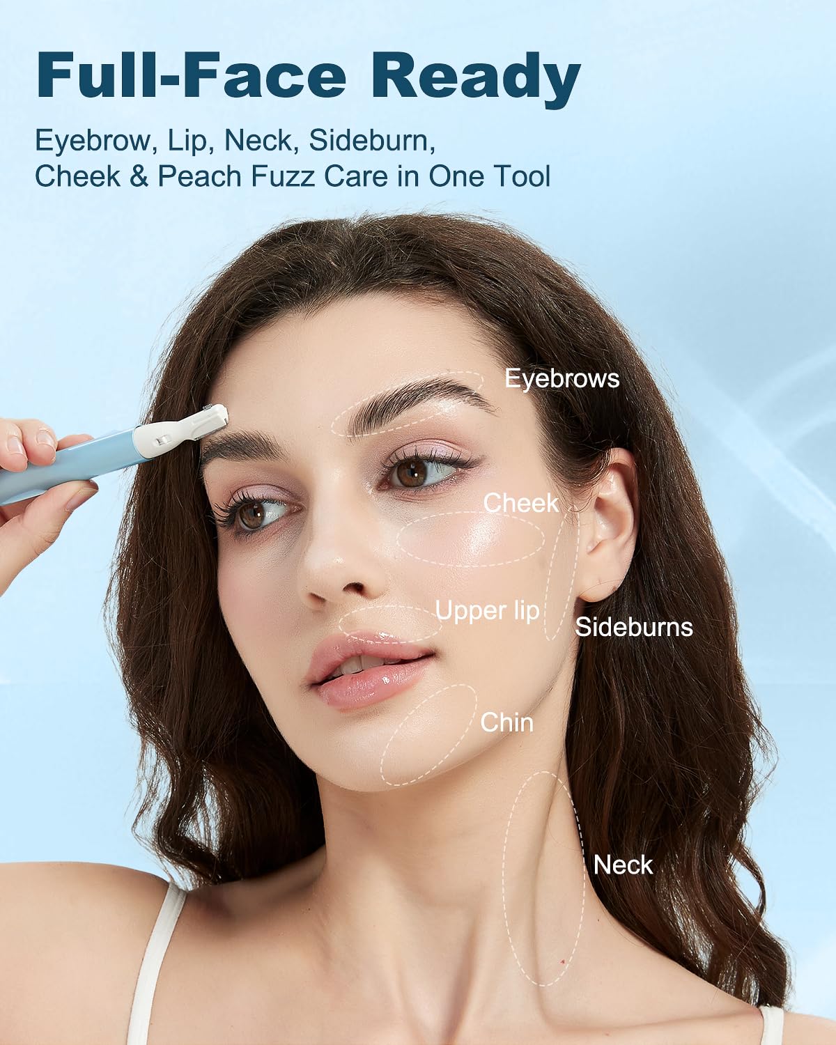 aisleek small detail head closeup for precise eyebrow shaping
