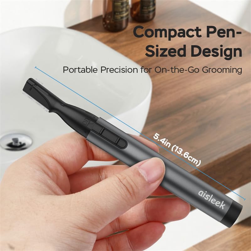 aisleek trimmer shaping an eyebrow for neat, natural-looking grooming