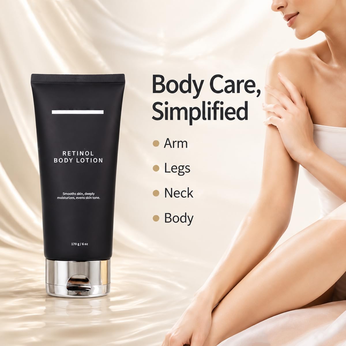 Aiwejay 170g lotion size comparison next to common bottle demonstrating value