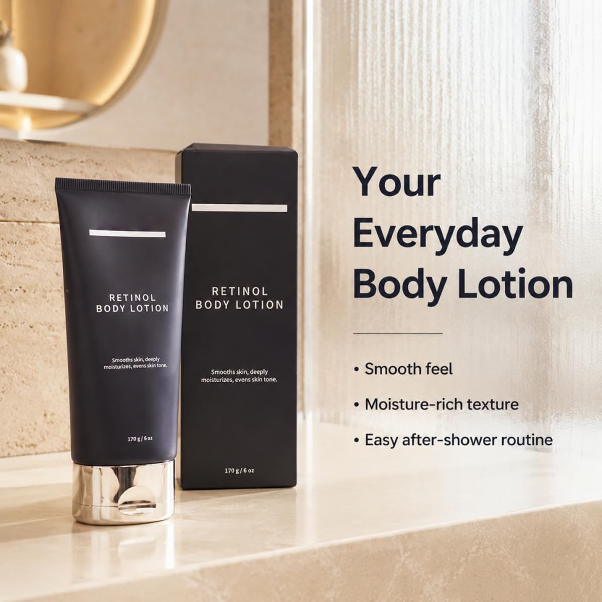 Aiwejay applying retinol lotion to arm to show smooth coverage and hydration