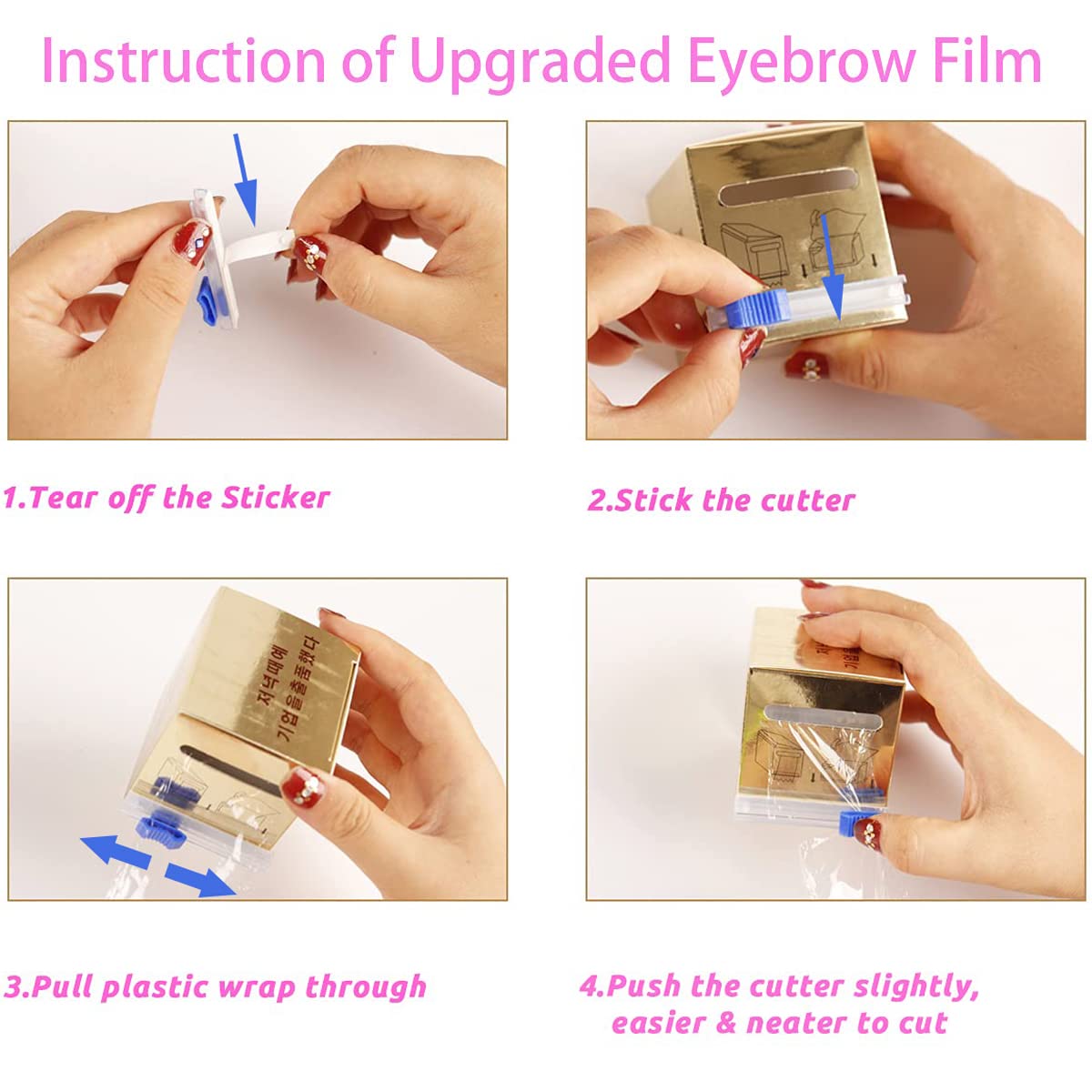 AIYUENCICI wrap in use over eyebrow illustrating secure coverage and visible monitoring during treatment