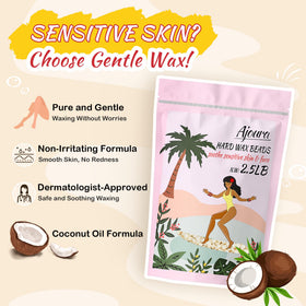 Ajoura used in a bikini waxing demonstration showing gentle, low‑temperature comfort