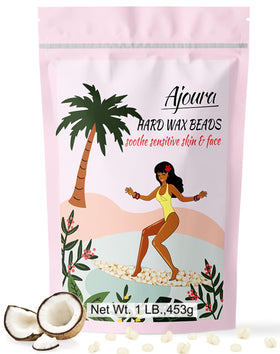 Ajoura front packaging showing 1lb wax beans and product benefits