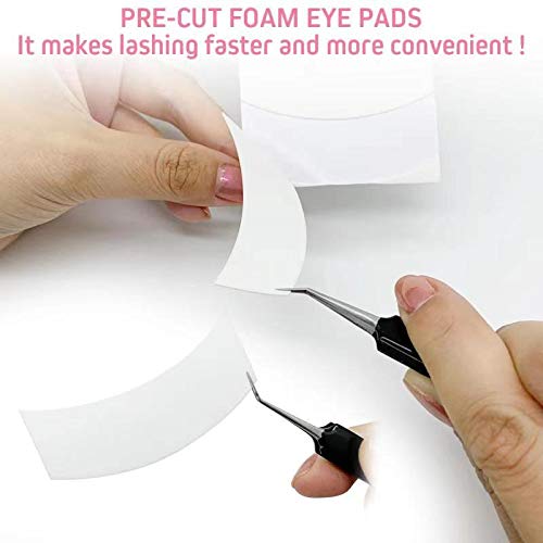 Akissos pad applied under model's eye illustrating secure lower lash isolation