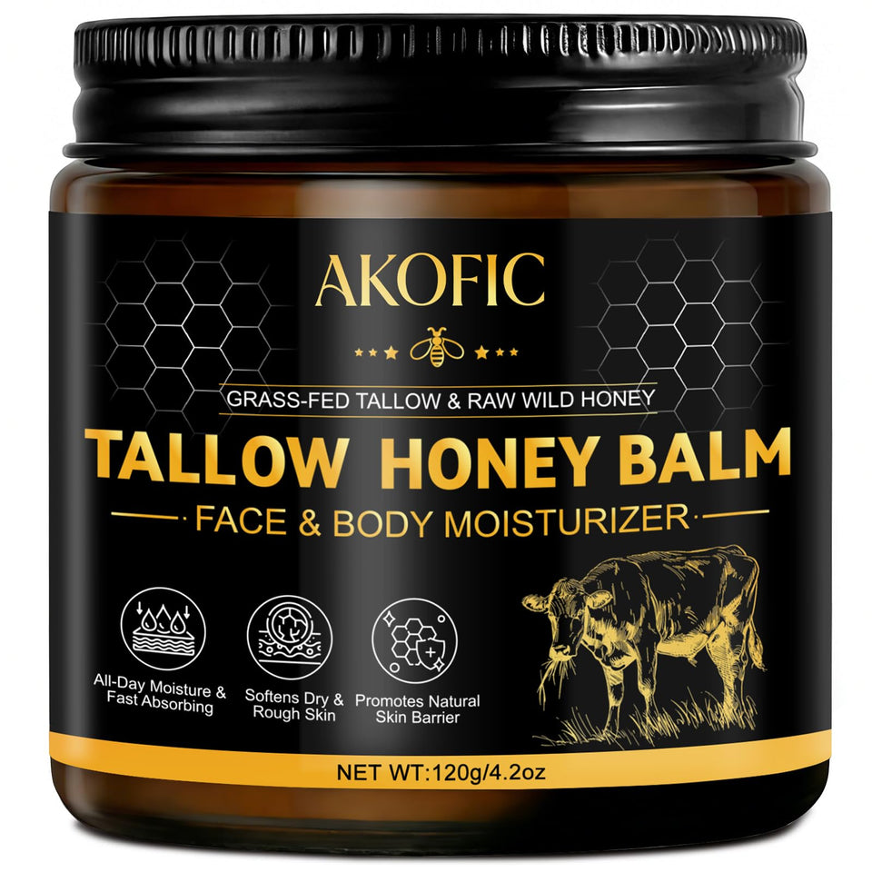 AKOFIC jar front view showing label and compact packaging benefits