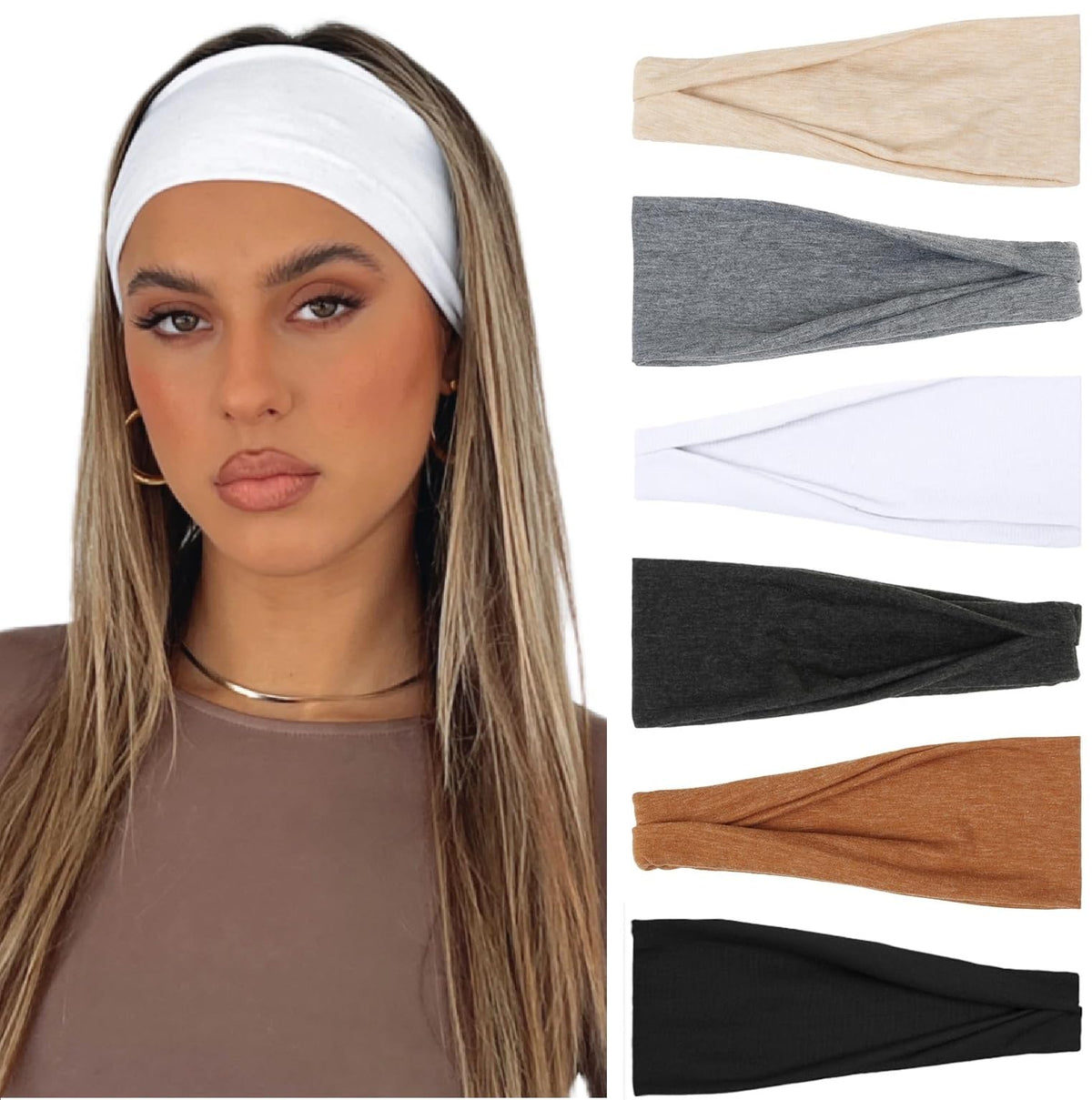 AKTVSHOW front packaging showing six colorful non-slip headbands and value pack benefits
