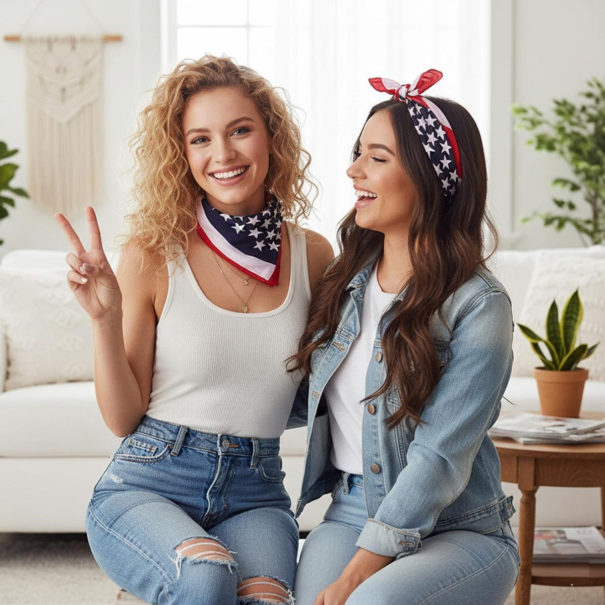 AKTVSHOW bandana worn in crowd at Fourth of July fireworks adding festive flair
