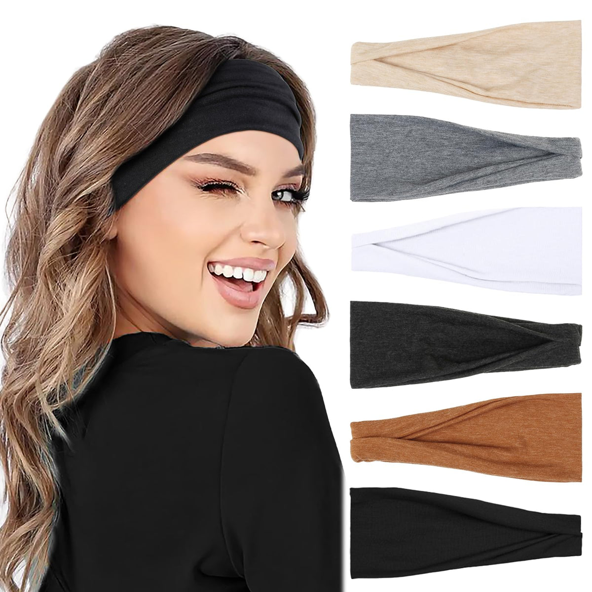 AKTVSHOW headband pictured in active lifestyle setting for on-the-go hair management
