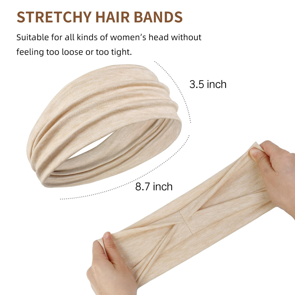 AKTVSHOW headband on woman doing yoga demonstrating secure hold and sweat control