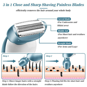 Akunbem close-up of detachable head illustrating quick-release mechanism for fast cleaning