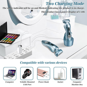 Akunbem shaver placed on bathroom counter showing everyday grooming use