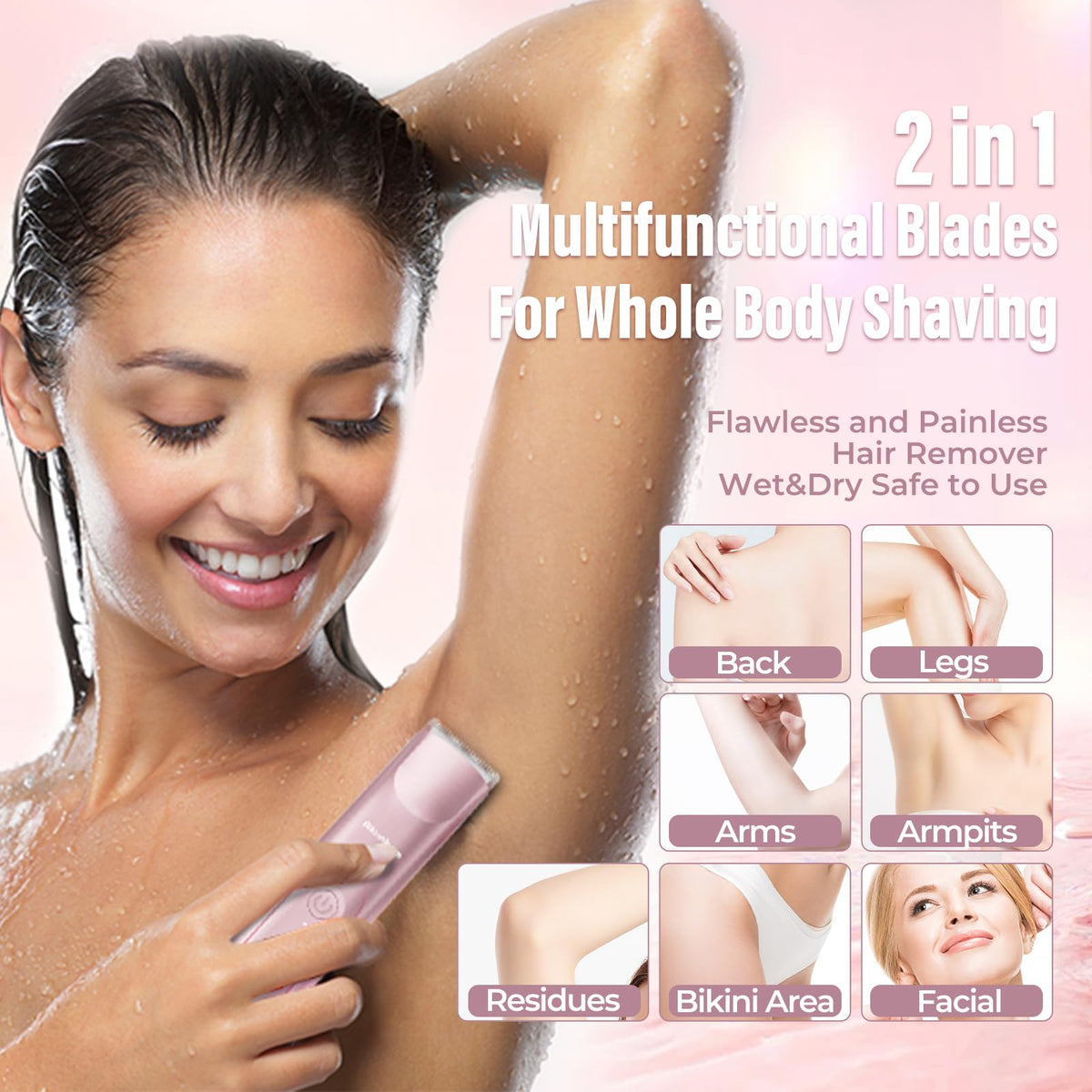 Akunbem waterproof in shower demonstrating wet use and fast cleaning benefit