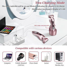 Akunbem shaver being used in shower to demonstrate IPX7 waterproof convenience