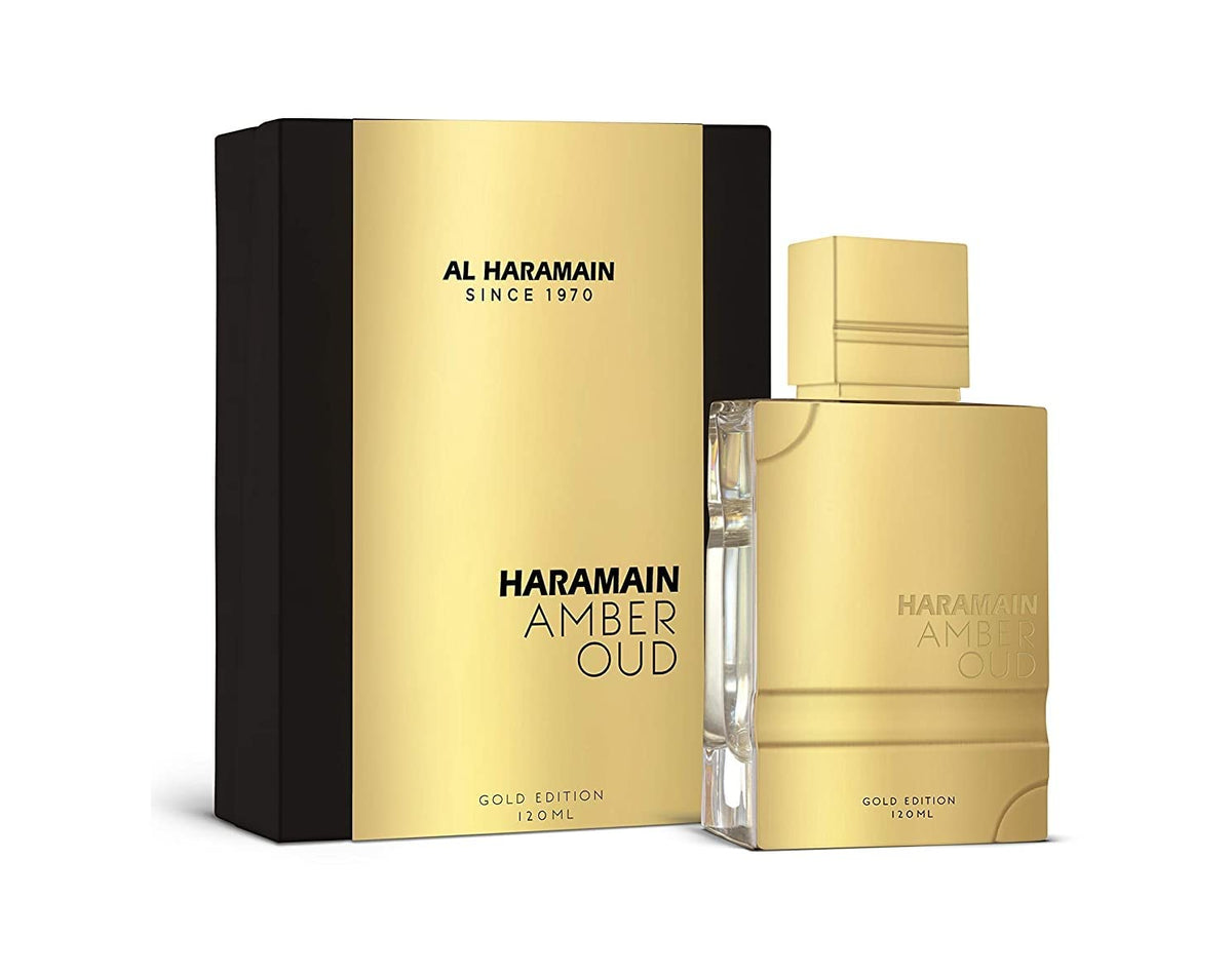 Al Haramain bottle beside box packaging highlighting presentation and gifting appeal