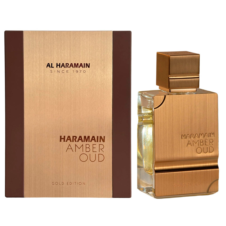 Al Haramain bottle front view showing elegant design and premium presence