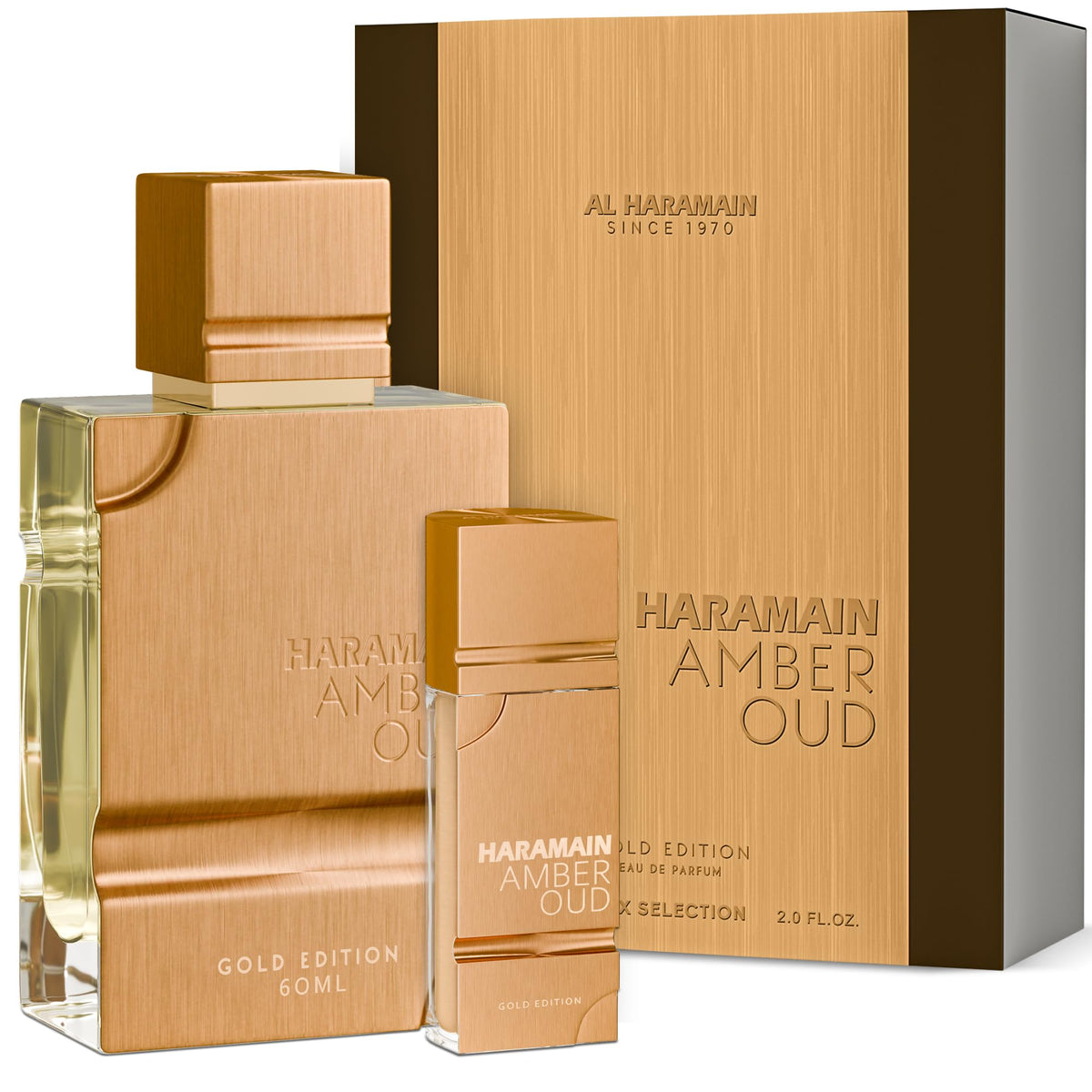Al Haramain bottle front view showing elegant packaging and premium presentation