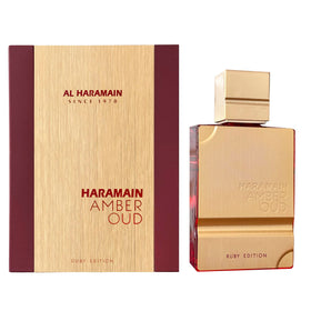 Al Haramain front bottle view showing elegant glass and label, conveys premium appeal