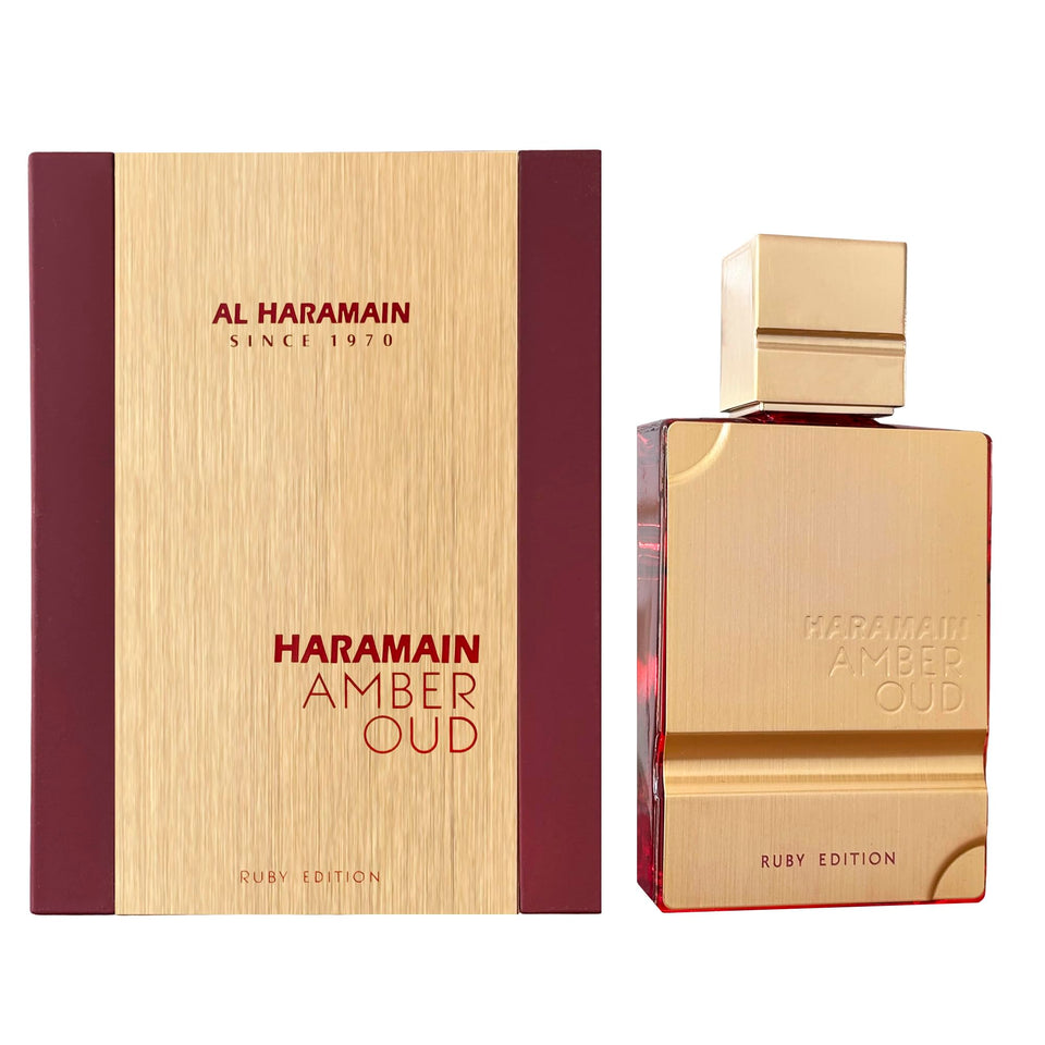 Al Haramain front bottle view showing elegant glass and label, conveys premium appeal