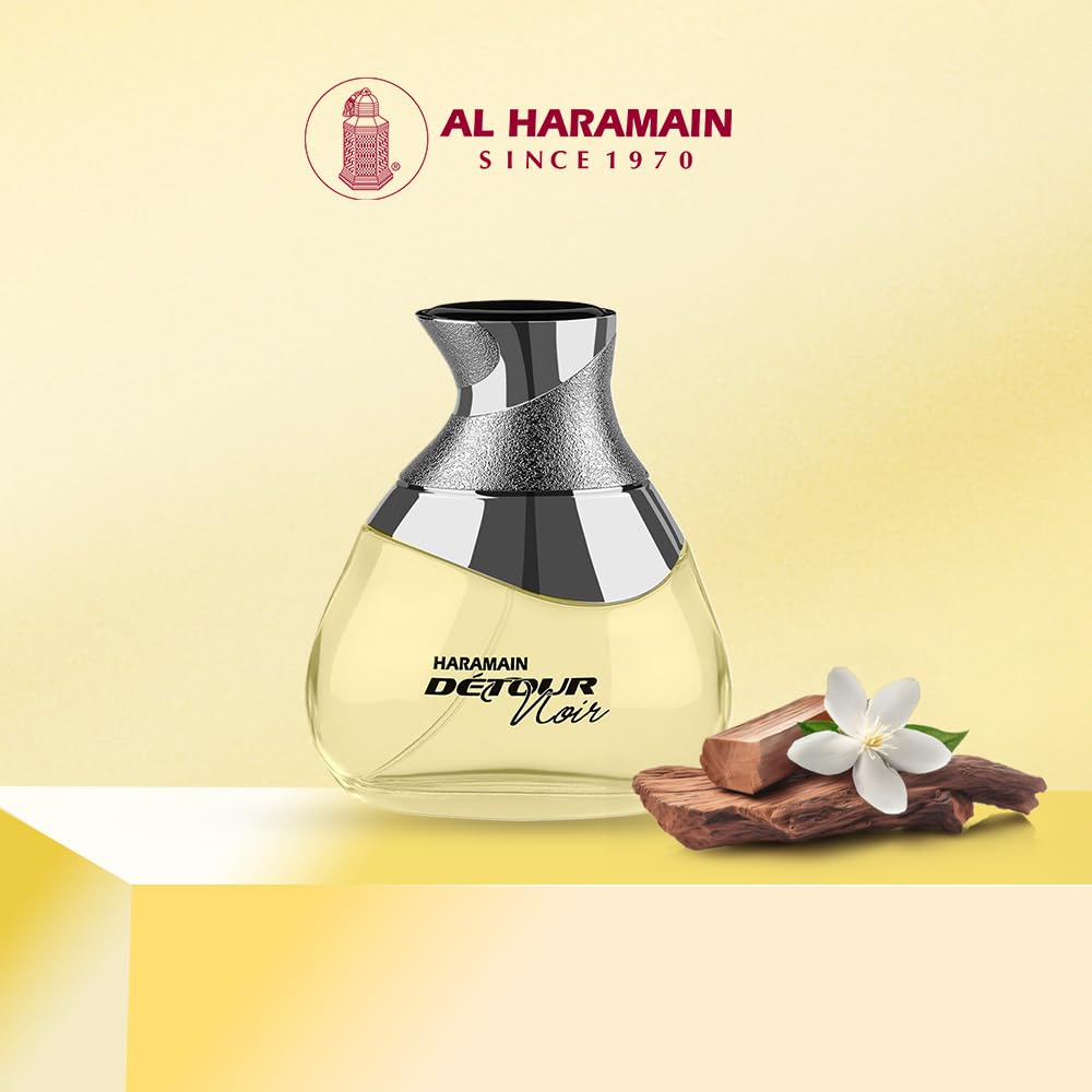 Al Haramain Detour Noir with packaging showing brand presentation and gift-ready appeal