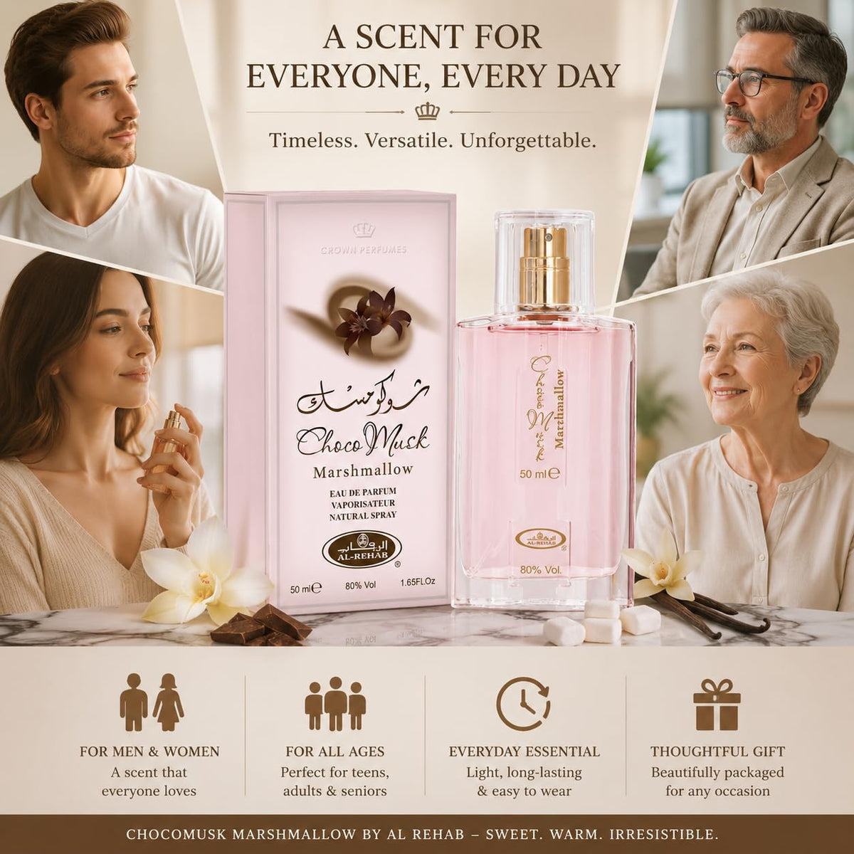 Al-Rehab boxed packaging presenting elegant gift-ready presentation