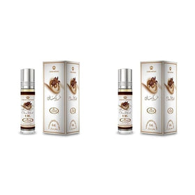 Al-Rehab rollerball close-up showing applicator tip and concentrated oil for easy touch-ups