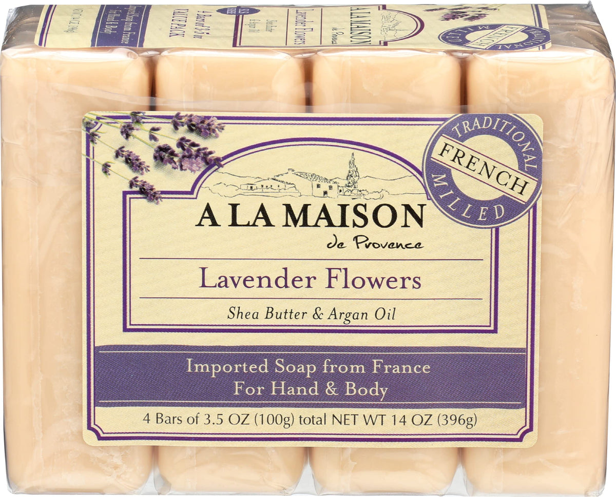 A LA MAISON close-up of bar texture highlighting creamy dense lather benefit